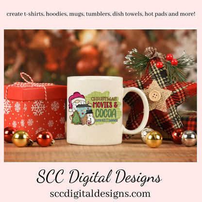 Christmas Cocoa & Movies Are All I Need Sublimation Clipart, Santa, Hot Chocolate, Holiday Cookies, DIY Xmas Printables, Instant Download, Commercial Use, Clip Art Set DIY Party Printables, T-Shirt & Hoodie Design, Craft Supplies, Scrapbook Elements, Personal Use  Our clipart files come to you as 300 dpi PNG images.