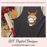 Moose Loves Snowmen Clipart, DIY Party Printables, T-Shirt & Hoodie Design, Teacher Resources, Instant Download, Commercial Use, Exclusive Clip Art Set, Craft Supplies, Scrapbook Elements, Personal Use, Snowman  Our clipart files come to you as 300 dpi PNG images.