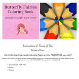 Butterfly Fairies Adult Printable Coloring Book, 16 Art Colouring Pages, Fantasy and Nature Fairy, Instant Download, Personal Use, Women's Coloring Book Gift, Winged Women  This beautiful illustrated set is the perfect activity for both adults and teens. Give your favorite fantasy lover a fairy party. 