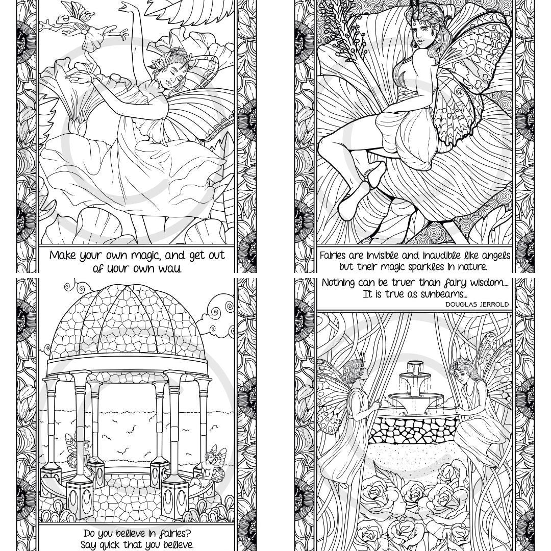 Butterfly Fairies Adult Printable Coloring Book, 16 Art Colouring Pages, Fantasy and Nature Fairy, Instant Download, Personal Use, Women's Coloring Book Gift, Winged Women  This beautiful illustrated set is the perfect activity for both adults and teens. Give your favorite fantasy lover a fairy party. 