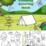 Camping 16 Page Printable Coloring Pages, Ten, Lantern, Wildlife, Camper, Bike, Cabin, Map, Flashlight & More! Home School & Teacher Resources, Fun Educational, Instant Download, Exclusive Coloring Book Design