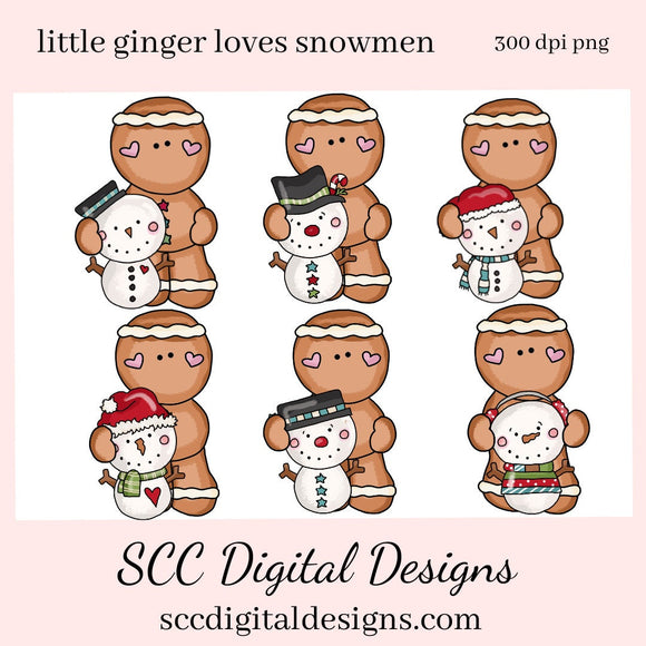Little Ginger Loves Snowmen Clipart, Top Hat + Santa Hat Snowman, T-Shirt & Hoodie Design, Teacher Resources, Instant Download, Commercial Use, Exclusive Clip Art Set, Craft Supplies, Scrapbook Elements, Personal Use  Our clipart files come to you as 300 dpi PNG images.