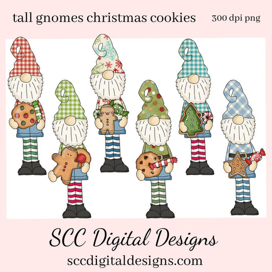Tall Gnomes Christmas Cookies Clipart, Gingerbread, Holiday Tree, Candy, Chocolate Chip, DIY Xmas Printables, T-Shirt & Hoodie Design, Teacher Resources, Instant Download, Commercial Use, Exclusive Clip Art Set, Craft Supplies, Scrapbook Elements, Personal Use