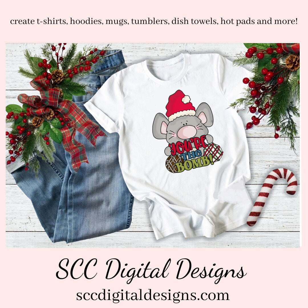 Christmas Mouse Loves Cocoa Bombs Clipart, Hot Chocolate Mugs, Mice, Snowman, DIY Xmas Printables, T-Shirt & Hoodie Design, Teacher Resources, Instant Download, Commercial Use, Exclusive Clip Art Set, Craft Supplies, Scrapbook Elements, Personal Use