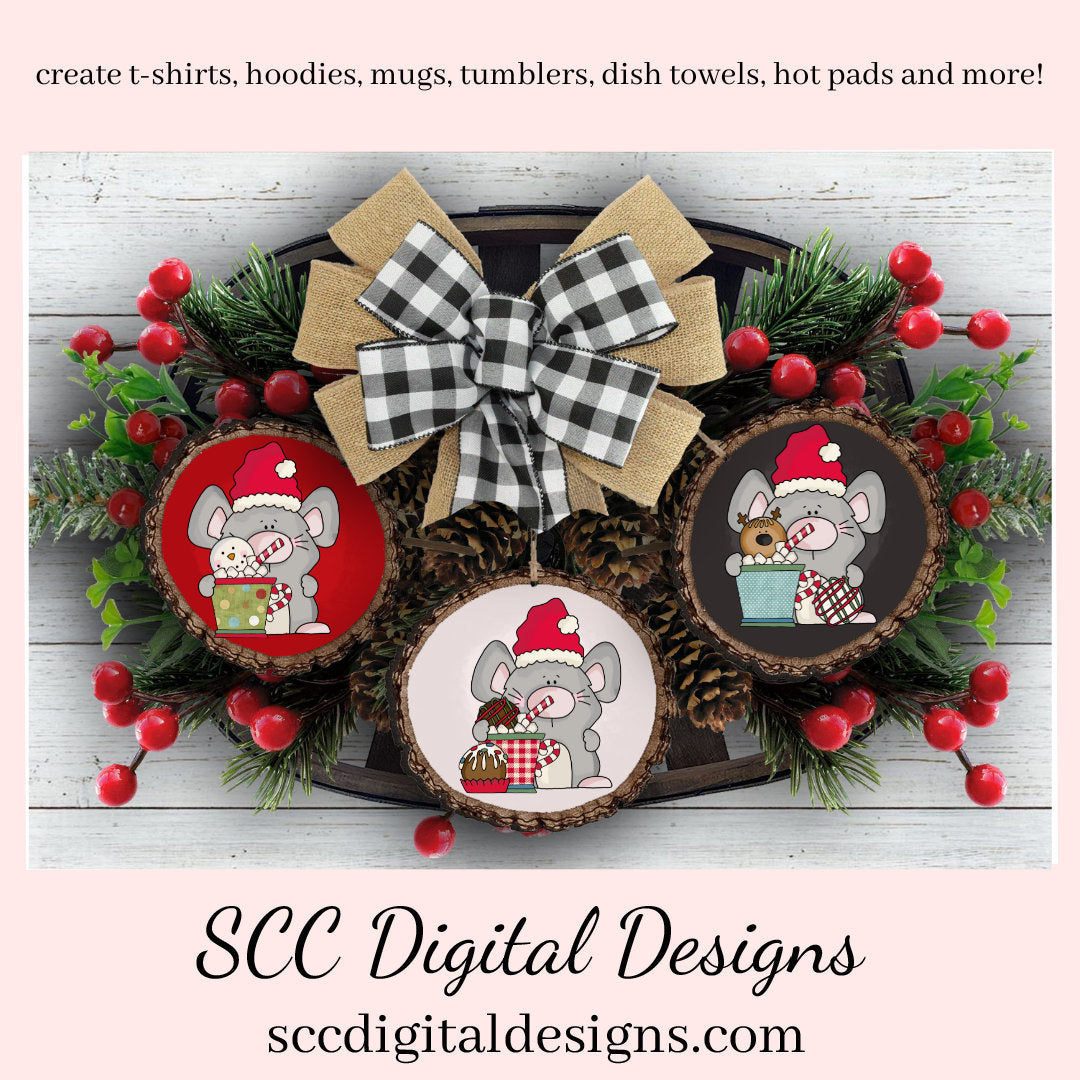 Christmas Mouse Loves Cocoa Bombs Clipart, Hot Chocolate Mugs, Mice, Snowman, DIY Xmas Printables, T-Shirt & Hoodie Design, Teacher Resources, Instant Download, Commercial Use, Exclusive Clip Art Set, Craft Supplies, Scrapbook Elements, Personal Use