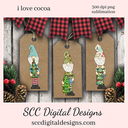 Tall Gnomes Christmas Trees Clipart, Whimsical Xmas Tree, DIY Xmas Printables, T-Shirt & Hoodie Design, Teacher Resources, Instant Download, Commercial Use, Exclusive Clip Art Set, Craft Supplies, Scrapbook Elements, Personal Use