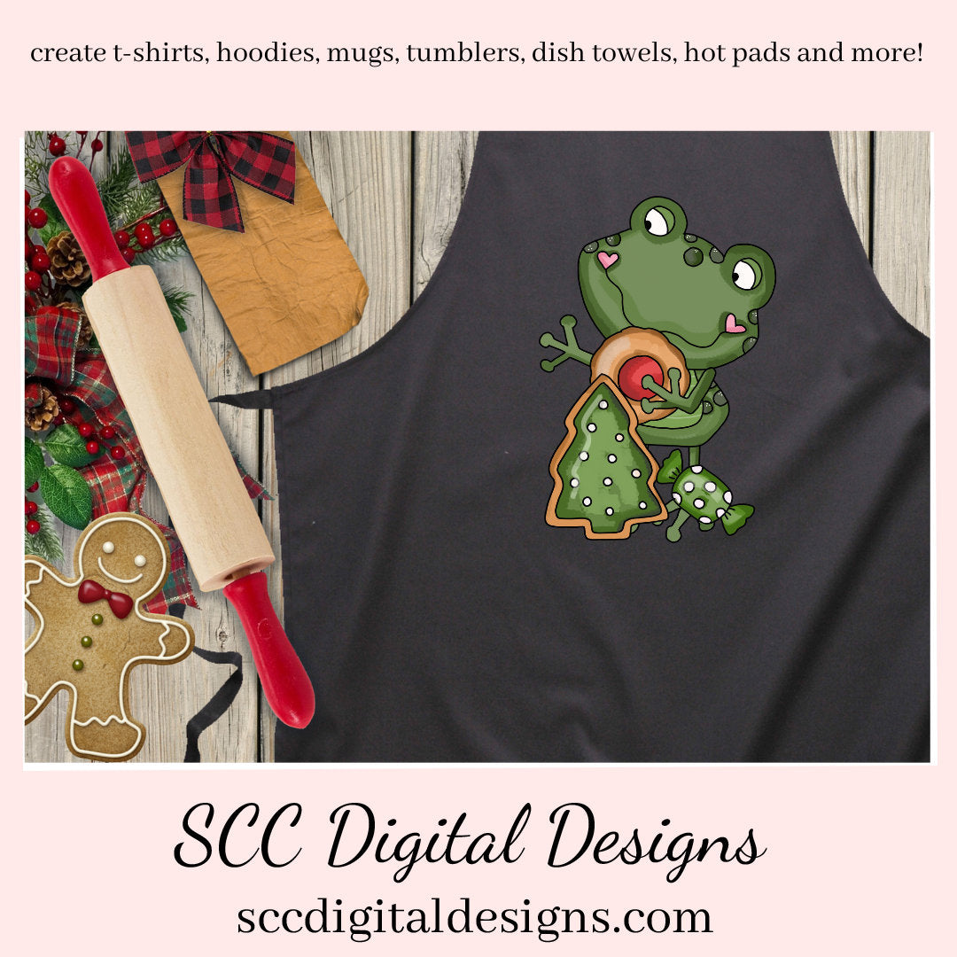 Funny Frog Christmas Sweets Clipart, Xmas Cookies & Candy, Create Holiday Printables, Instant Download, Commercial Use, Exclusive Clip Art PNG Set, T-Shirt & Hoodie Design, Craft Supplies, Scrapbook Elements, Personal Use, DIY Frog Lover Gifts  Our clipart files come to you as 300 dpi PNG images.