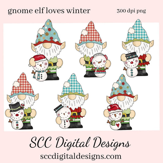 Gnome Elf Loves Winter Clipart, Black Top Hat Snowman, Santa Hat Snowmen, Create Holiday Printables, Instant Download, Commercial Use, Exclusive Clip Art PNG Set, T-Shirt & Hoodie Design, Craft Supplies, Scrapbook Elements, Personal Use  Our clipart files come to you as 300 dpi PNG images.