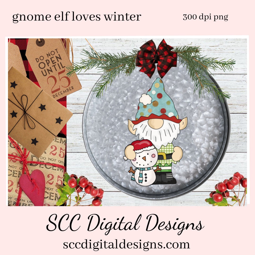 Gnome Elf Loves Winter Clipart, Black Top Hat Snowman, Santa Hat Snowmen, Create Holiday Printables, Instant Download, Commercial Use, Exclusive Clip Art PNG Set, T-Shirt & Hoodie Design, Craft Supplies, Scrapbook Elements, Personal Use  Our clipart files come to you as 300 dpi PNG images.