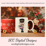 Little Nutcracker Loves Cocoa Clipart, Hot Chocolate Mugs, Create Christmas Decor, Create Holiday Printables, Instant Download, Commercial Use, Clip Art PNG Set, T-Shirt & Hoodie Design, Craft Supplies, Scrapbook Elements, Personal Use  Our clipart files come to you as 300 dpi PNG images.