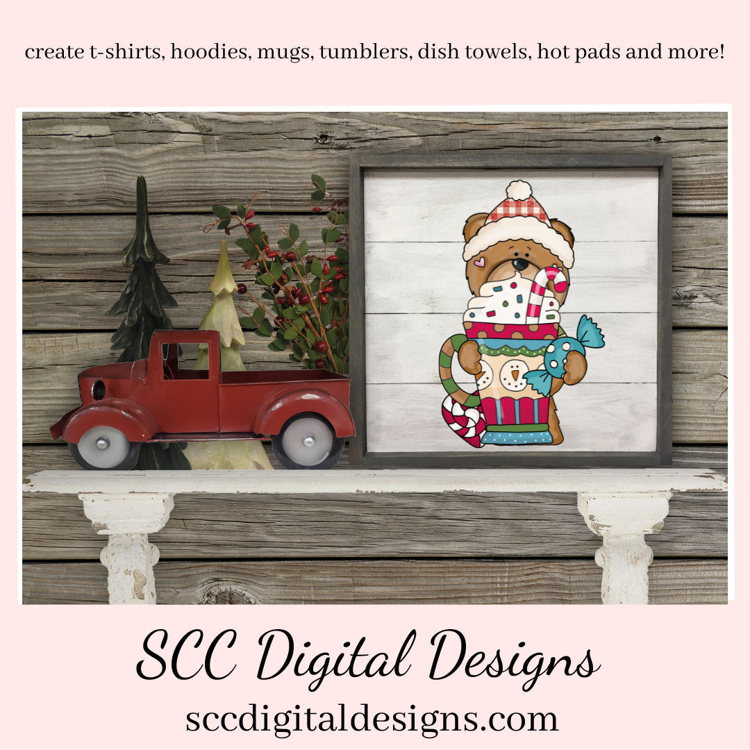 Winter Bear Snowman Soup Clipart, Whimsical Bears, Hot Chocolate Mug, Create Christmas Decor, Create Holiday Printables, Instant Download, Commercial Use, Clip Art PNG Set, T-Shirt & Hoodie Design, Craft Supplies, Scrapbook Elements, Personal Use  Our clipart files come to you as 300 dpi PNG images.   