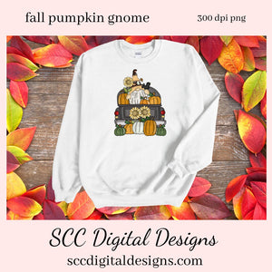 Fall Pumpkin Gnome Clipart, Vintage Blue Truck, Pumpkins, Sunflowers, Black Bird, Instant Download, Commercial Use, Clip Art Set PNG, DIY Party Printables, T-Shirt & Hoodie Design, Craft Supplies, Scrapbook Elements, Personal Use  Our clipart files come to you as 300 dpi PNG images.   