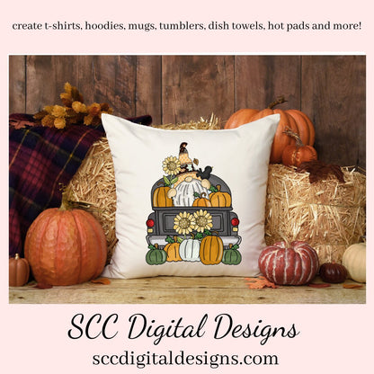 Fall Pumpkin Gnome Clipart, Vintage Blue Truck, Pumpkins, Sunflowers, Black Bird, Instant Download, Commercial Use, Clip Art Set PNG, DIY Party Printables, T-Shirt & Hoodie Design, Craft Supplies, Scrapbook Elements, Personal Use  Our clipart files come to you as 300 dpi PNG images.   