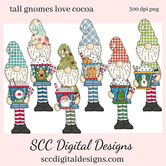 Gnome PNG, Cocoa Cup, Hot Chocolate Mugs, Snowman, Xmas Tree, Reindeer, DIY Gift for Her, Instant Download, Exclusive Clipart, Commercial Use Clip Art PNG Set, Create Christmas Decor, Create Holiday Printables, T-Shirt & Hoodie Design, Craft Supplies, Scrapbook Elements, Personal Use