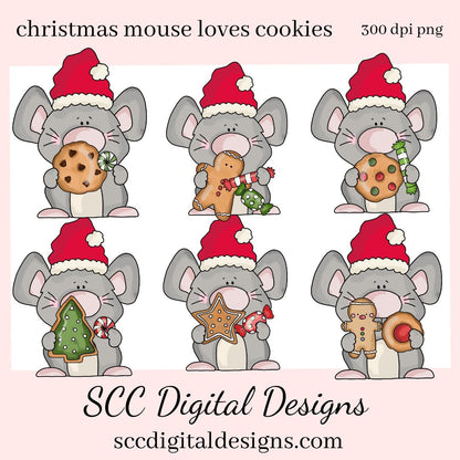 Christmas Mouse PNG, Chubby Mice, Xmas Cookies, Gingerbread, DIY Gift for Her, Instant Download, Exclusive Clipart, Commercial Use Clip Art PNG Set, Create Christmas Decor, Create Holiday Printables, T-Shirt & Hoodie Design, Craft Supplies, Scrapbook Elements, Personal Use