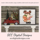 Gingerbread PNG, Pigtail Girls, Christmas Cookies, DIY Gift for Her, Instant Download, Exclusive Clipart, Commercial Use Clip Art Set, DIY Xmas Printables, Create Christmas Decor, Create Holiday Printables, T-Shirt & Hoodie Design, Craft Supplies, Scrapbook Elements, Personal Use