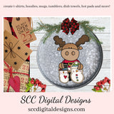 Chrismoose Snowman Cookies Clipart, DIY Gift for Her, Xmas Home Decor, Snowman Cookies, Instant Download, Commercial Use PNG, Exclusive Clip Art Set