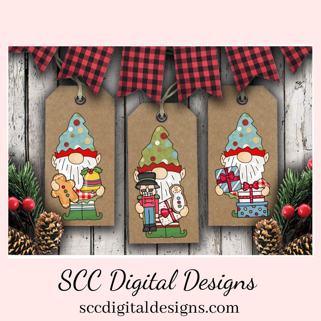 Elf Gnomes Merry Christmas Clipart, Holiday Presents, Xmas Stockings, Nutcracker, Gingerbread, Instant Download, Commercial Use PNG, Exclusive Clip Art Set