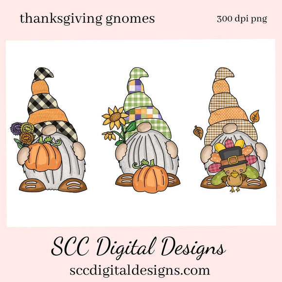 Thanksgiving Gnomes Clipart, Turkey, Pumpkin, Sunflower, DIY Holiday Home Décor & Printables, Instant Download, Commercial Use, Clip Art PNG Set, T-Shirt & Hoodie Design, Craft Supplies, Scrapbook Elements, Personal Use  Our clipart files come to you as 300 dpi PNG images.