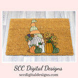 Pumpkin Patch Gnome Clipart, Pumpkins, Sunflowers, DIY Holiday Home Décor & Printables, Instant Download, Commercial Use, Clip Art Set