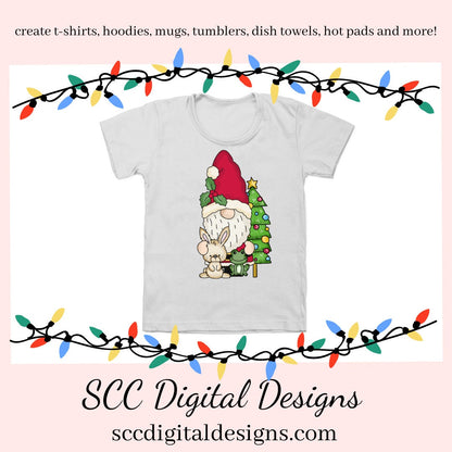 Nick Gnome Woodland Critters Clipart, Santa, Bear, Fox, Bunny, Racoon, Reindeer, Create Christmas Decor, Create Holiday Printables, Instant Download, Commercial Use, Clip Art PNG Set, T-Shirt & Hoodie Design, Craft Supplies, Scrapbook Elements, Personal Use  Our clipart files come to you as 300 dpi PNG images.