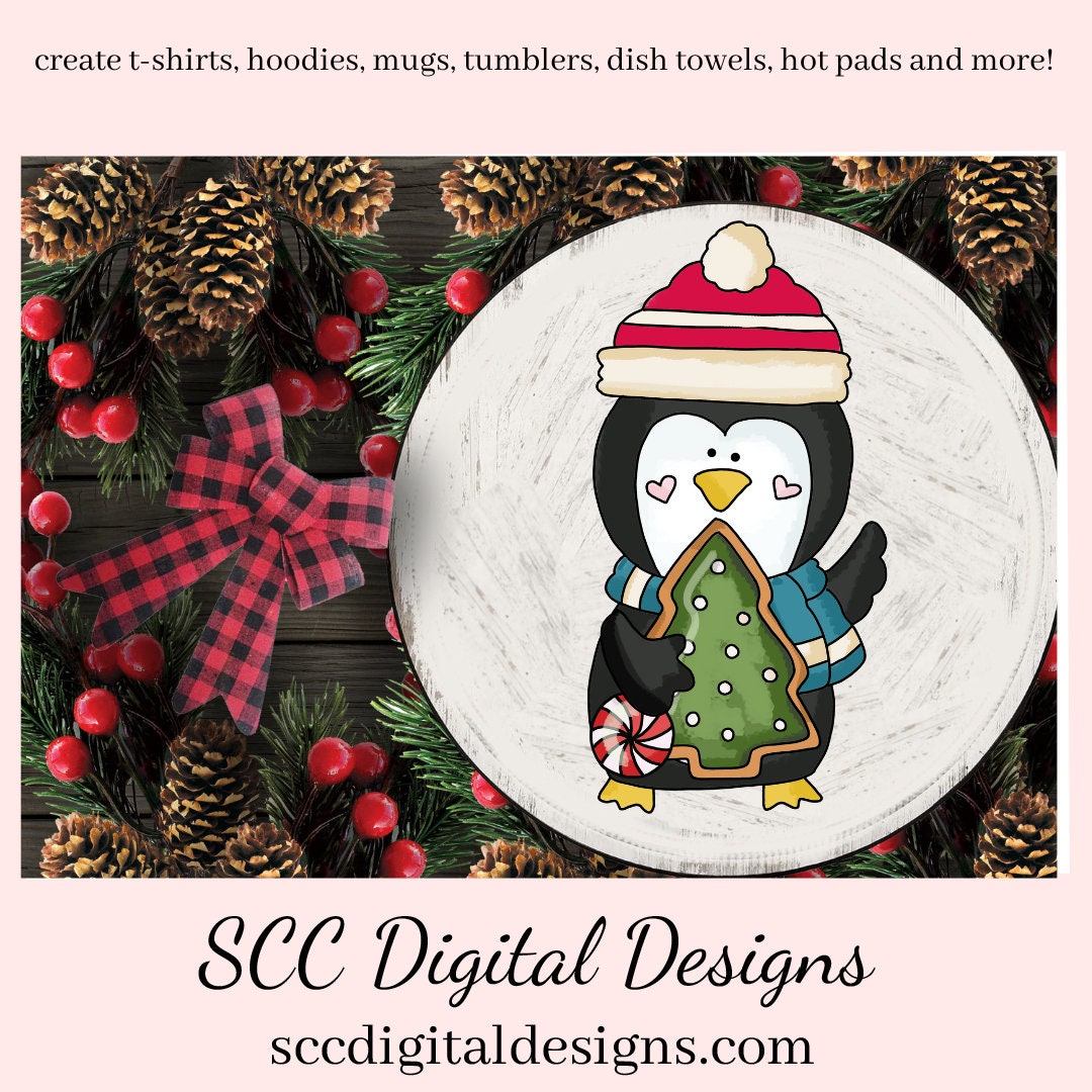 Penguin Christmas Cookies Clipart, Xmas Cookie & Candies, Create Christmas Decor, Create Holiday Printables, Instant Download, Commercial Use, Clip Art PNG Set, T-Shirt & Hoodie Design, Craft Supplies, Scrapbook Elements, Personal Use  Our clipart files come to you as 300 dpi PNG images.   