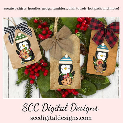 Penguin Christmas Cookies Exclusive Clipart, Xmas Tree, Holiday Gingerbread & Candy, Scrapbook Elements, Instant Download, Commercial Use, Clip Art PNG Set, T-Shirt & Hoodie Design, Craft Supplies, Scrapbook Elements, Personal Use  Our clipart files come to you as 300 dpi PNG images.
