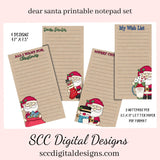 Dear Santa Printable Notepad Set, My Wish List, All I Want For, Merry Christmas, Create Teacher Gifts, Instant Download, Commercial Use, Print at Home, Co-Worker Gifts - Each notepad is approximately 4.7" x 7.5" each.