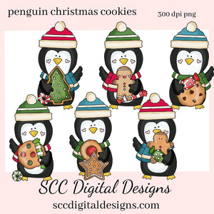 Penguin Christmas Cookies Exclusive Clipart, Xmas Tree, Holiday Gingerbread & Candy, Scrapbook Elements, Instant Download, Commercial Use, Clip Art PNG Set, T-Shirt & Hoodie Design, Craft Supplies, Scrapbook Elements, Personal Use  Our clipart files come to you as 300 dpi PNG images.