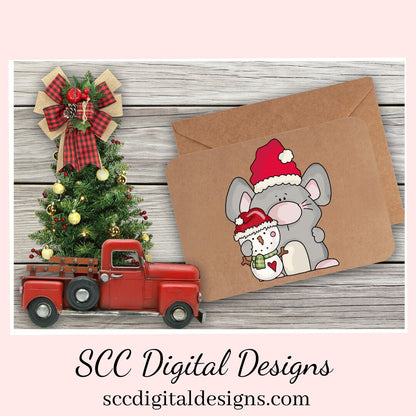 Christmas Mouse Loves Snowmen Exclusive Clipart, Black Top Hat Snowman, Santa Hat, Ear Muffs, Scrapbook Elements, Instant Download, Commercial Use, Clip Art PNG Set, T-Shirt & Hoodie Design, Craft Supplies, Scrapbook Elements, Personal Use  Our clipart files come to you as 300 dpi PNG images.
