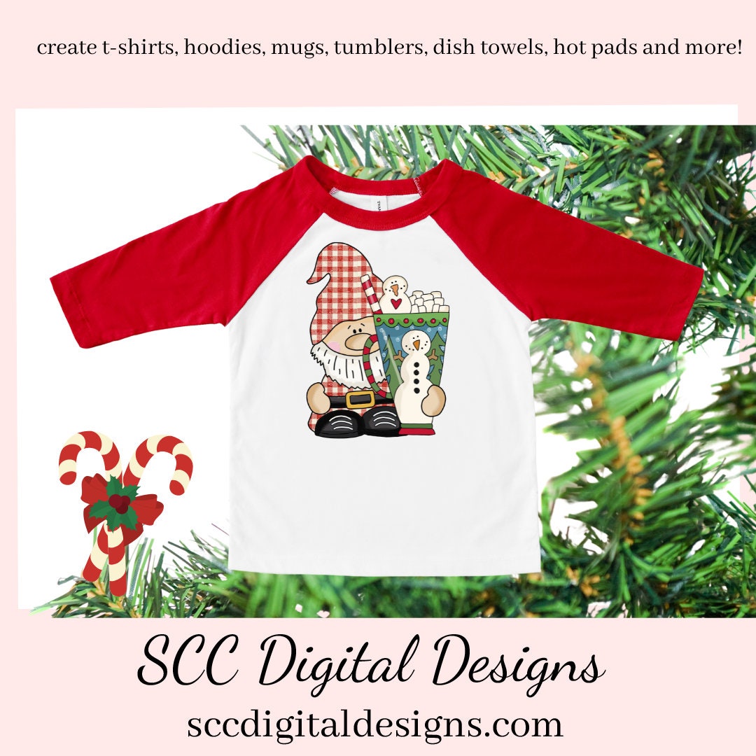 Christmas Gnome PNG, Xmas Coffee Mug, Santa, Reindeer, Snowman, DIY Gift for Her, Exclusive Clipart Set, Instant Download, Commercial Use Clip Art, Scrapbook Elements, Craft Supplies, Personal Use, DIY Printables