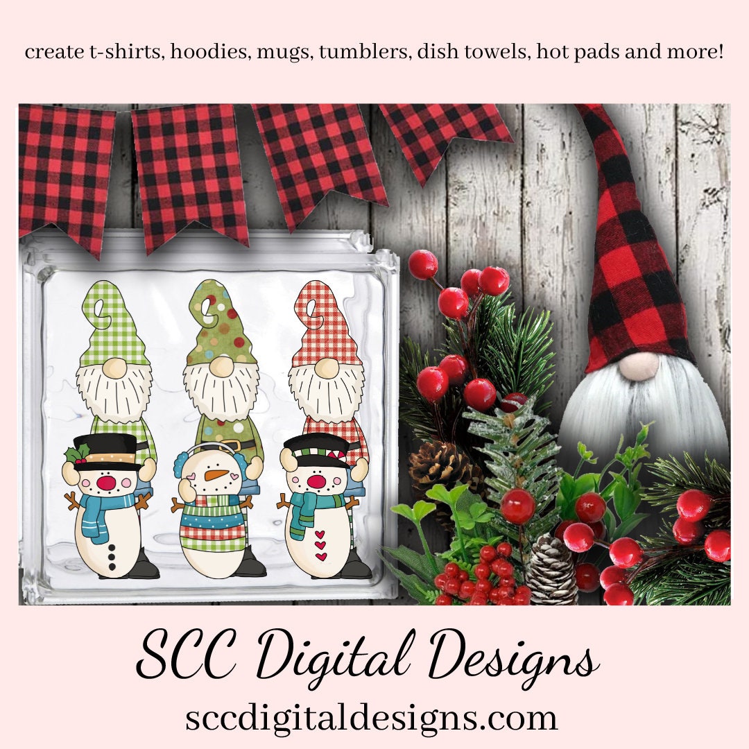 Tall Gnomes PNG, Black Top Hat Snowmen, Santa Hat Snowman, DIY Gift for Her, Instant Download, Exclusive Clipart, Commercial Use Clip Art PNG Set, Create Christmas Decor, Create Holiday Printables, T-Shirt & Hoodie Design, Craft Supplies, Scrapbook Elements, Personal Use