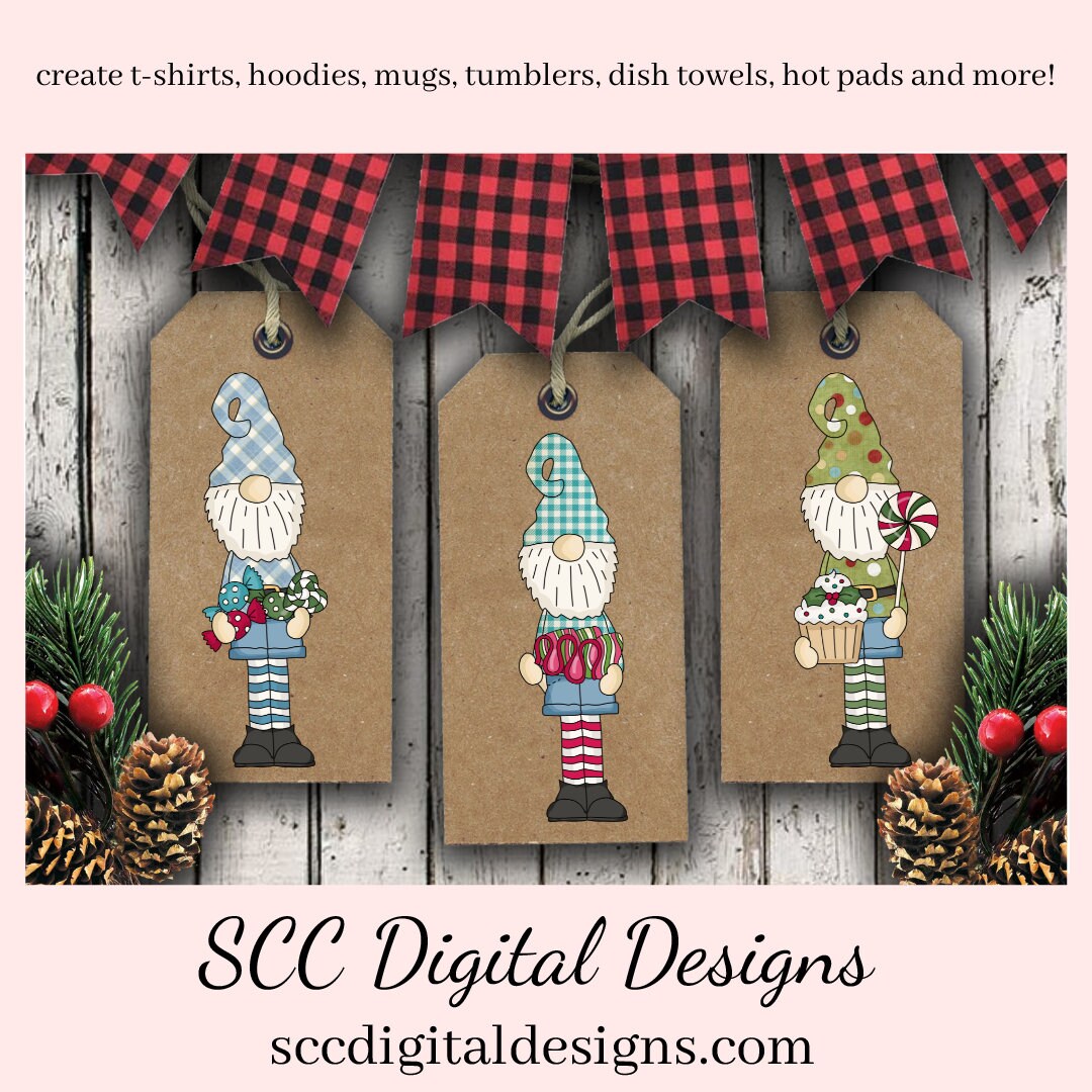 Tall Gnomes PNG, Christmas Treats, Hot Chocolate, Xmas Candy, Holiday Cookies, DIY Gift for Her, Instant Download, Exclusive Clipart, Commercial Use Clip Art Set, T-Shirt & Hoodie Design, Craft Supplies, Scrapbook Elements, Personal Use