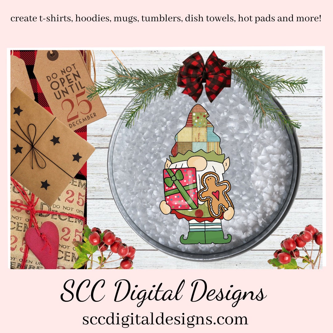 Elf Gnomes Merry Christmas Clipart, Holiday Presents, Xmas Stockings, Nutcracker, Gingerbread, Instant Download, Commercial Use PNG, Exclusive Clip Art Set