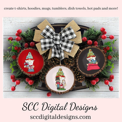 Elf Gnomes Merry Christmas Clipart, Holiday Presents, Xmas Stockings, Nutcracker, Gingerbread, Instant Download, Commercial Use PNG, Exclusive Clip Art Set