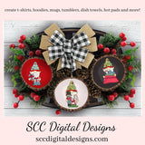 Elf Gnomes Merry Christmas Clipart, Holiday Presents, Xmas Stockings, Nutcracker, Gingerbread, Instant Download, Commercial Use PNG, Exclusive Clip Art Set