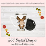 Moose PNG, Happy Hour Clipart, Fruity Drinks, DIY Gift for Her, DIY Printables, Exclusive Clipart Set, Instant Download, Commercial Use Clip Art, Scrapbook Elements, Craft Supplies, Personal Use, Whimsical Wildlife