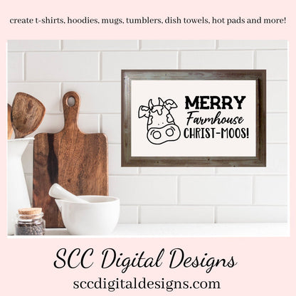 Christmas on The Farm SVGs, Baking Spirits Bright, Snow Place, Farmhouse Kitchen Decor, DIY Gift for Her, Cricut Designs, Commercial Use PNG