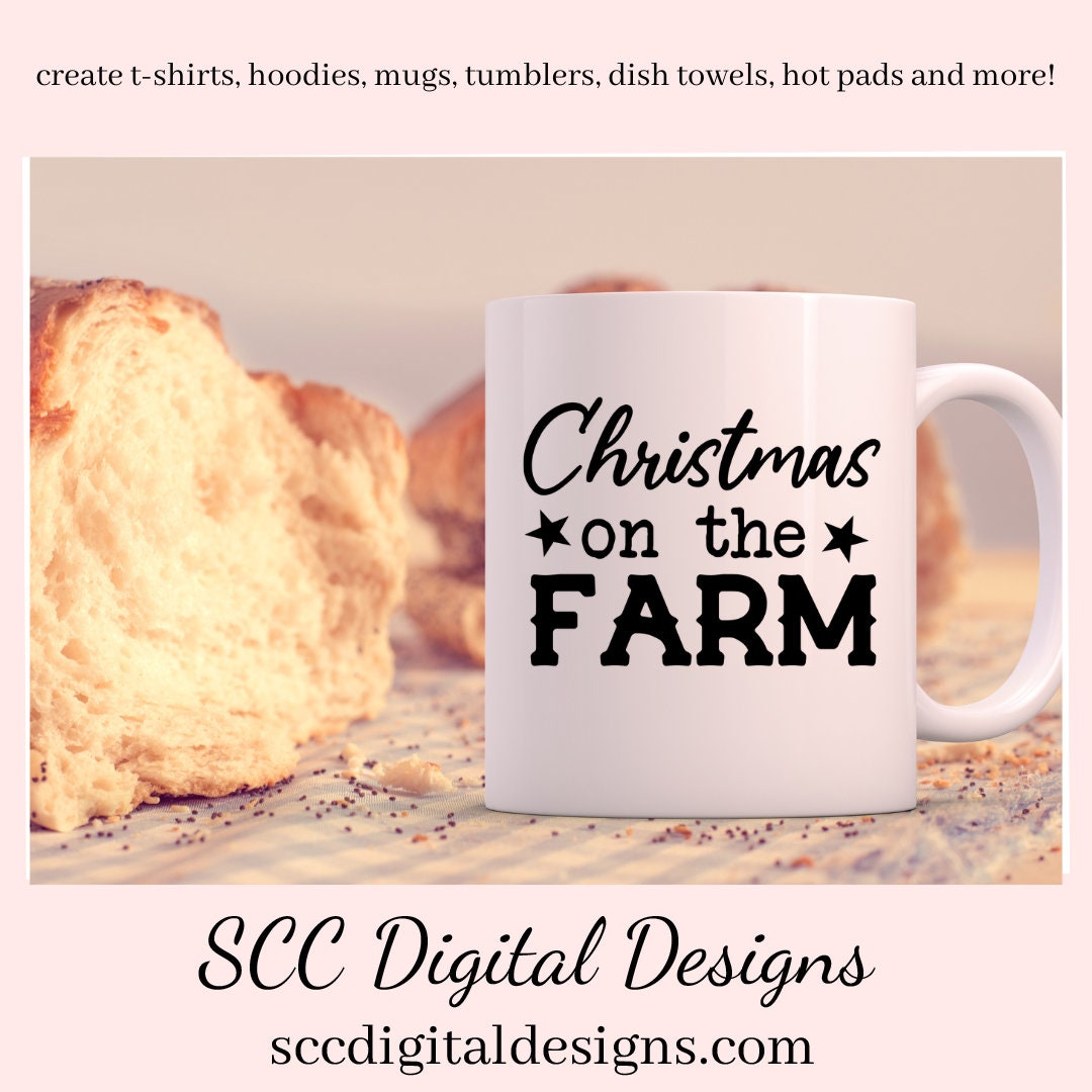 Christmas on The Farm SVGs, Baking Spirits Bright, Snow Place, Farmhouse Kitchen Decor, DIY Gift for Her, Cricut Designs, Commercial Use PNG