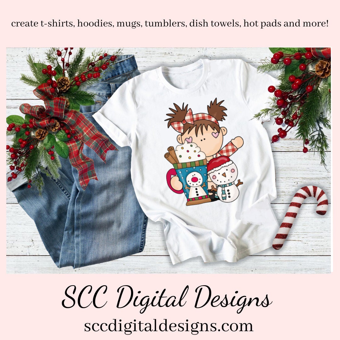 Pigtail Girls Snowman Soup Exclusive Clipart, Hot Cocoa Mugs, Snowman, Snowmen, Candy Cane, Scrapbook Elements, Instant Download, Commercial Use, Clip Art PNG Set, T-Shirt & Hoodie Design, Craft Supplies, Scrapbook Elements, Personal Use  Our clipart files come to you as 300 dpi PNG images.
