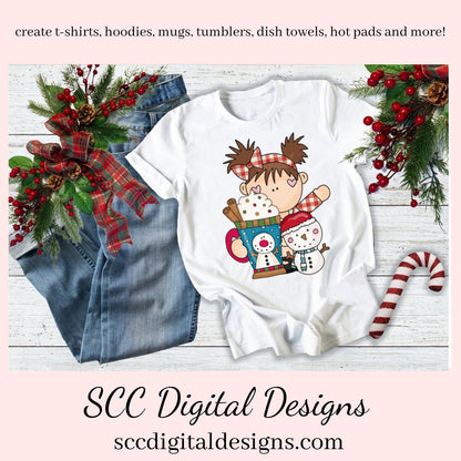 Pigtail Girls Snowman Soup Exclusive Clipart, Hot Cocoa Mugs, Snowman, Snowmen, Candy Cane, Scrapbook Elements, Instant Download, Commercial Use, Clip Art PNG Set, T-Shirt & Hoodie Design, Craft Supplies, Scrapbook Elements, Personal Use  Our clipart files come to you as 300 dpi PNG images.