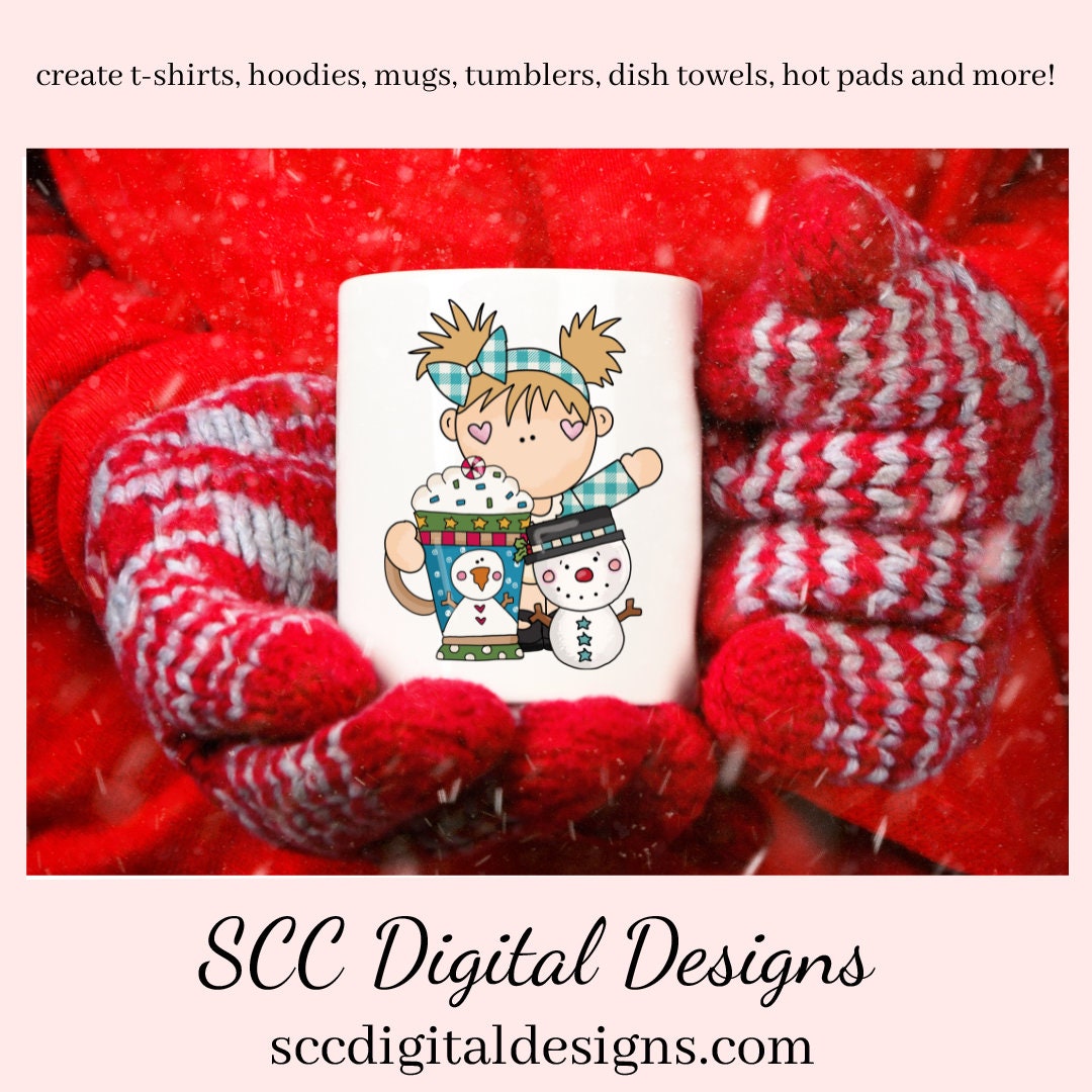 Pigtail Girls Snowman Soup Exclusive Clipart, Hot Cocoa Mugs, Snowman, Snowmen, Candy Cane, Scrapbook Elements, Instant Download, Commercial Use, Clip Art PNG Set, T-Shirt & Hoodie Design, Craft Supplies, Scrapbook Elements, Personal Use  Our clipart files come to you as 300 dpi PNG images.