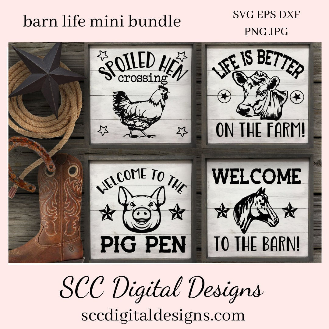 Barn Life SVG Bundle, Life is Better, Chicken Crossing, Farmhouse Kitc ...