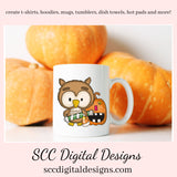 Our Clipart collections are great to create home decor, coffee mugs, tumblers, t-shirts, hoodies, kitchen towels, hot pads, and so much more!  Halloween Owl PNG, Black Witch Hat, Spooky Pumpkin, Candy, DIY Gift for Her, DIY Printables, Exclusive Clipart Set, Instant Download, Commercial Use Clip Art, Scrapbook Elements, Craft Supplies, Scrapbook Elements, Personal Use, Whimsical Wildlife