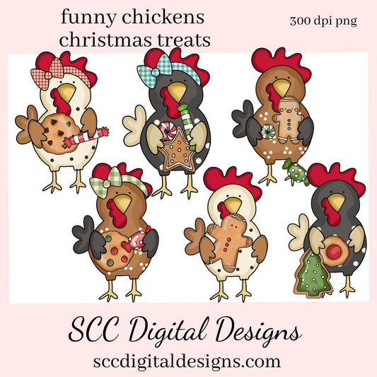 Our Clipart collections are great to create home decor, coffee mugs, tumblers, t-shirts, hoodies, kitchen towels, hot pads, and so much more!  Christmas Chicken PNG, Xmas Cookies, Holiday Gingerbread, DIY Gift for Her, DIY Printables, Exclusive Clipart Set, Instant Download, Commercial Use Clip Art, Scrapbook Elements, Craft Supplies, Scrapbook Elements, Personal Use, Whimsical Wildlife, Funny Chickens