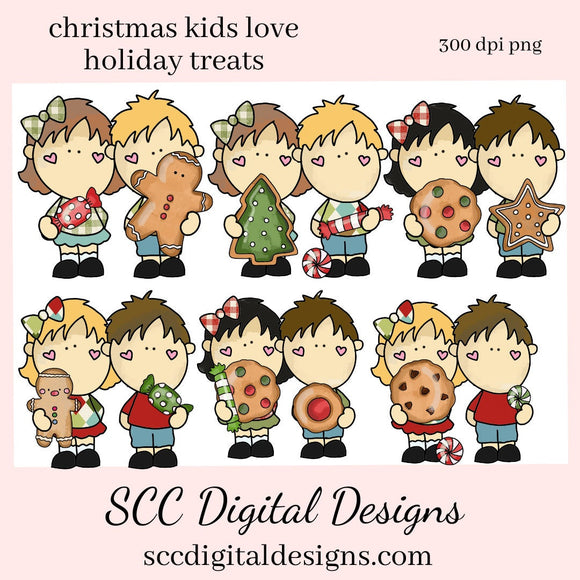 Christmas Kids PNG, Boys Girls, Xmas Cookies, Gingerbread, Holiday Candy, Christmas Tree, DIY Gift for Her, DIY Printables, Exclusive Clipart Set, Instant Download, Commercial Use Clip Art, Craft Supplies, Scrapbook Elements, Personal Use