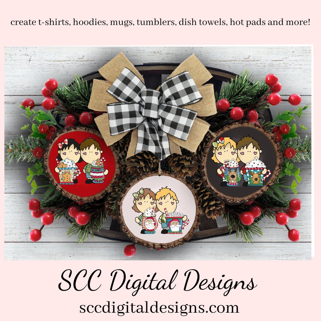 Christmas Kids PNG, Hot Cocoa Mug, Reindeer, Snowman Snowmen, Christmas Tree, Holiday Cookies, DIY Gift for Her, DIY Printables, Exclusive Clipart Set, Instant Download, Commercial Use Clip Art, Craft Supplies, Scrapbook Elements, Personal Use