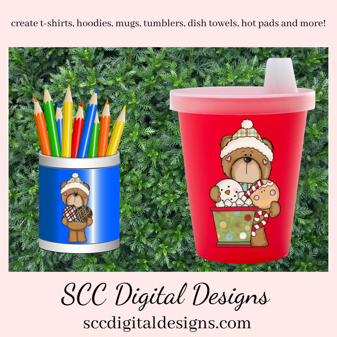 Winter Bear PNG, Cocoa Bombs, Hot Chocolate, Snowman Snowmen, Reindeer Xmas Tree, DIY Gift for Her, DIY Printables, Exclusive Clipart Set, Instant Download, Commercial Use Clip Art, Scrapbook Elements, Craft Supplies, Scrapbook Elements, Personal Use