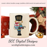 Nutcracker Christmas PNG, Xmas Tree, Holiday Gifts, Christmas Lights, Wrapped Presents, DIY Gift for Her, DIY Printables, Exclusive Clipart Set, Instant Download, Commercial Use Clip Art, Scrapbook Elements, Craft Supplies, Scrapbook Elements, Personal Use