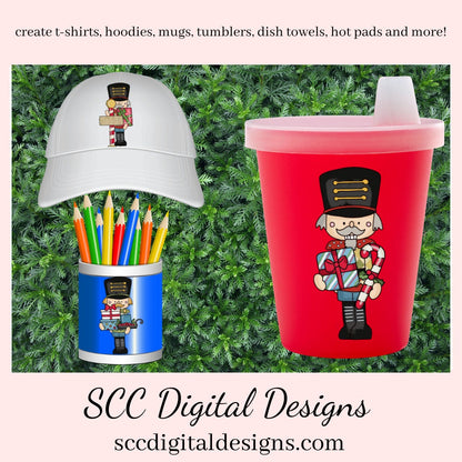 Nutcracker Christmas PNG, Xmas Tree, Holiday Gifts, Christmas Lights, Wrapped Presents, DIY Gift for Her, DIY Printables, Exclusive Clipart Set, Instant Download, Commercial Use Clip Art, Scrapbook Elements, Craft Supplies, Scrapbook Elements, Personal Use